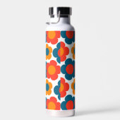 青オ名門私立校風のレンジヒッピー花柄 ウォーターボトル (右面)