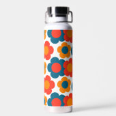 青オ名門私立校風のレンジヒッピー花柄 ウォーターボトル (背面)