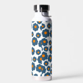 青オ名門私立校風のレンジヒッピー花柄 ウォーターボトル (左面)
