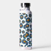 青オ名門私立校風のレンジヒッピー花柄 ウォーターボトル (右面)