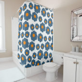 青オ名門私立校風のレンジヒッピー花柄 シャワーカーテン (インサイチュ)