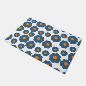 青オ名門私立校風のレンジヒッピー花柄 ドアマット (アングル)