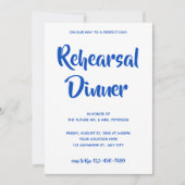 青カジュアル文字 | リハーサルディナー招待状 招待状 (正面)