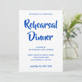 青カジュアル文字 | リハーサルディナー招待状 招待状 (スタンド正面)