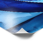 青カスケード抽象芸術 フォトプリント            (角)