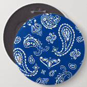 青カスタマイズの可愛いマンダラプリント 缶バッジ (正面&裏面)