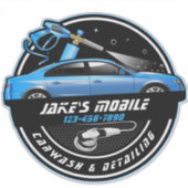 青カスタマイズビジネスの詳細なモバイルカーウォッシュ シール (正面)