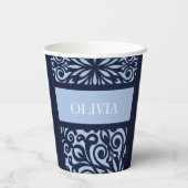 青カスタマイズ彫りクリスマスオーナメント 紙コップ (裏面)