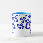 青カスタマイズ悪アイフォー花弁花パターン マグカップ (中央)