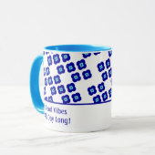 青カスタマイズ悪アイフォー花弁花パターン マグカップ (正面左)