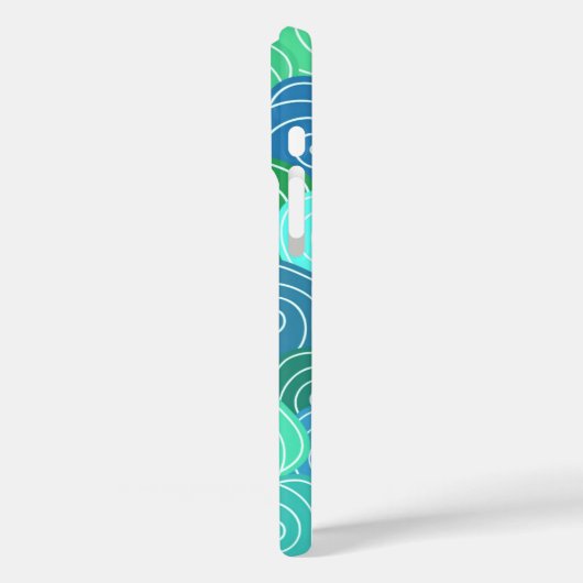 青カスタマイズ緑の転が円のパターン Case-Mate iPhoneケース (裏面 / 左)