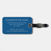 青カスタマイズ緑フローラピンクの花 ラゲッジタグ (裏面横)