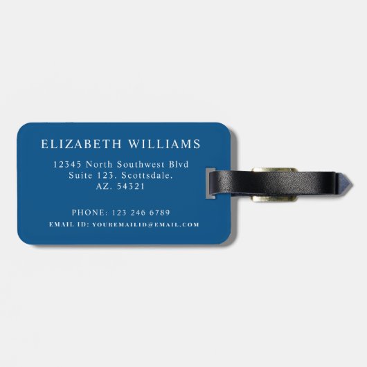 青カスタマイズ緑フローラピンクの花 ラゲッジタグ (裏面横)