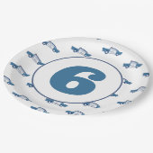 青カスタマイズ警察の誕生日パーティーの誕生日 ペーパープレート (アングル)