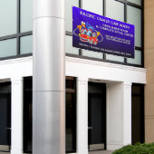 青カスタマイズ車洗面コミカル漫画車大 横断幕 (ビルの外側)