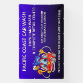 青カスタマイズ車洗面コミカル漫画車大 横断幕 (縦)