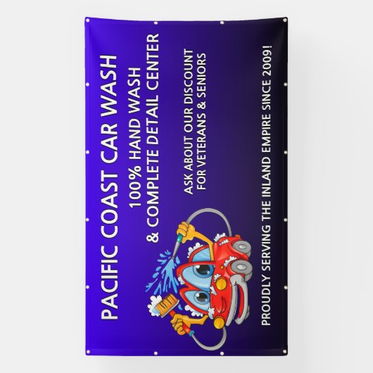 青カスタマイズ車洗面コミカル漫画車大 横断幕 (縦)