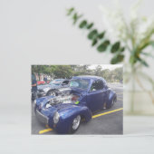 青カスタマイズ車 ポストカード (スタンド正面)