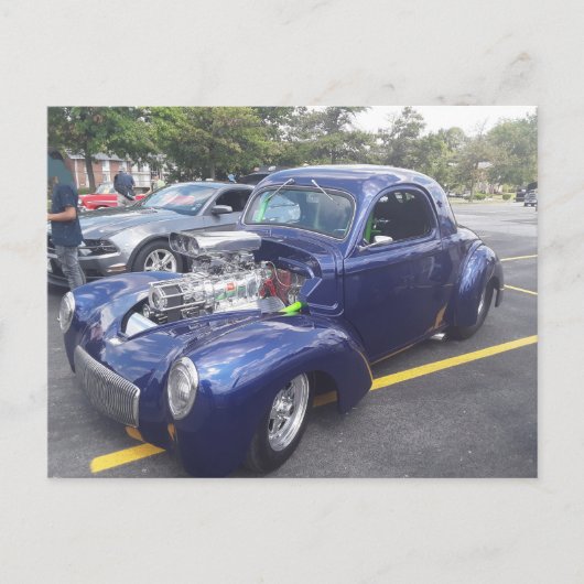 青カスタマイズ車 ポストカード (正面)