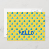 青カスタマイズ輪アヒル(店員) ポストカード (正面/裏面)