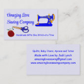 青カスタマイズ金ゴールド裁縫機2 名刺 (正面/裏面)