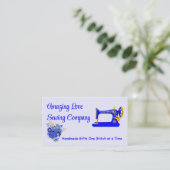 青カスタマイズ金ゴールド裁縫機3 名刺 (スタンド正面)