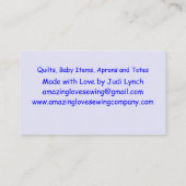 青カスタマイズ金ゴールド裁縫機3 名刺 (裏面)