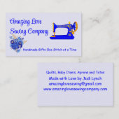 青カスタマイズ金ゴールド裁縫機3 名刺 (正面/裏面)