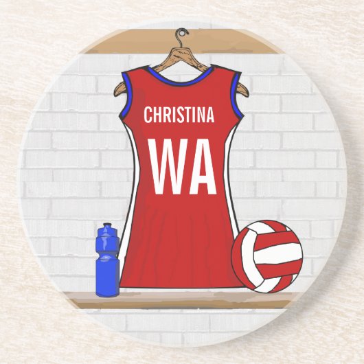 青カスタムと白で赤に統一されたネットボール コースター (正面)