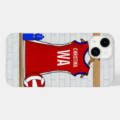 青カスタムと白で赤に統一されたネットボール Case-Mate iPhoneケース (裏面 (横))