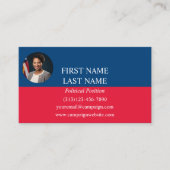 青カスタムと赤の写真の政治運動 名刺 (正面)