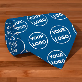 青カスタムのビジネスのロゴパターン ネクタイ