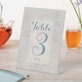 青カスタムエレガントモダン銅テーブル番号 台座サイン (インサイチュ)