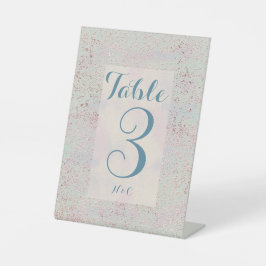 青カスタムエレガントモダン銅テーブル番号 台座サイン