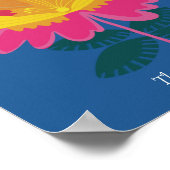 青カスタムモダンフローラの壁ポスター ポスター (角)