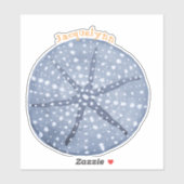 青カスタム砂ドルのステッカーまたはラベル シール (シート)