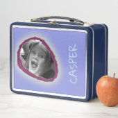 青カスタム色の写真と名前 メタルランチボックス (インサイチュ)