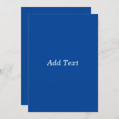 青カスタム色の文字 招待状 (正面/裏面)