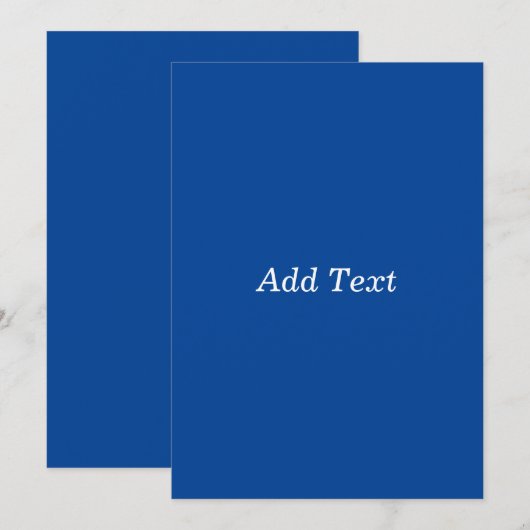 青カスタム色の文字 招待状 (正面/裏面)