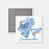 青カスタム色チアリーダー磁石 マグネット (正面/裏面)