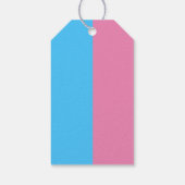 青カスタム色ピンク性別パーティーありがとう ギフトタグ (裏面)