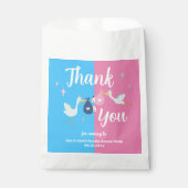 青カスタム色ピンク性別パーティーありがとう フェイバーバッグ (正面)