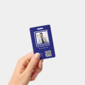 青カスタム色写真従業員バッジID qrコード バッジ (手持ち)