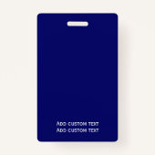 青カスタム色写真従業員バッジID qrコード バッジ (裏面)