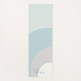 青カスタム、グレー、白のの色合い ヨガマット