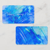 青カッコいいとターコイズの波紋モダン芸術的 名刺 (正面/裏面)