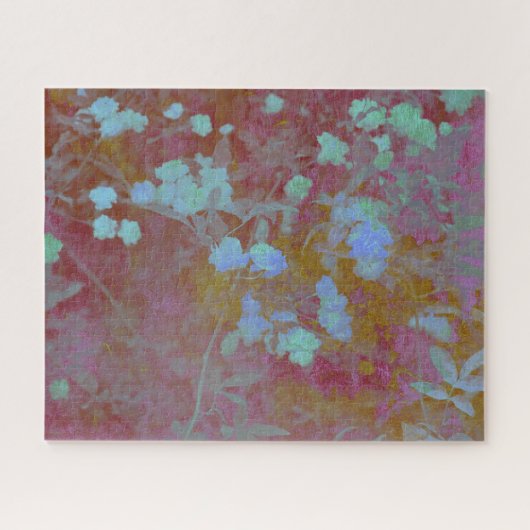 青カッコいいとピンクのフローラ ジグソーパズル (横)