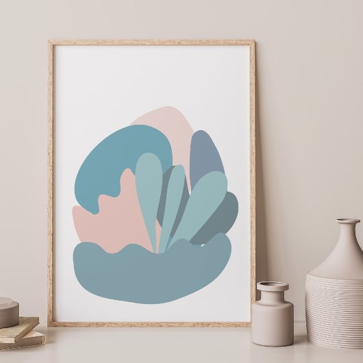 青カッコいいと赤面の抽象芸術近代化 ポスター