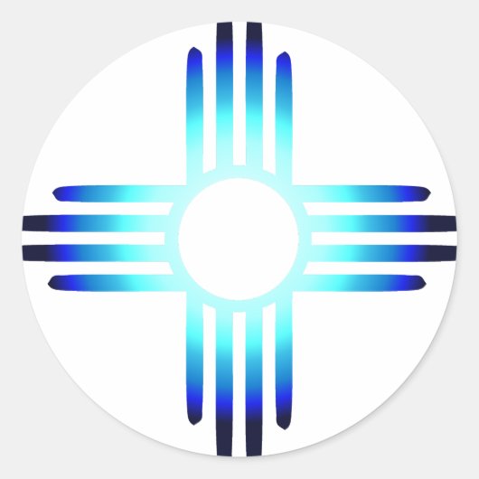 青カッコいいジア ラウンドシール (正面)