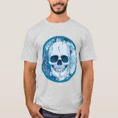 青カッコいいスカル Tシャツ (正面)